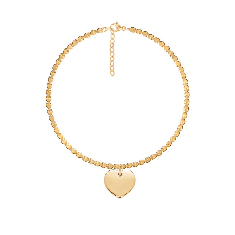 Bransoletka Hearts z zawieszką serce pozłacana 16+3,5 cm