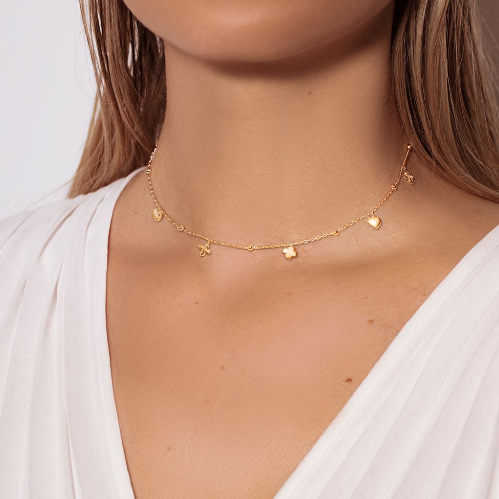 Choker Etincelle pozłacany