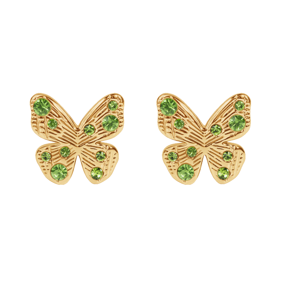 Kolczyki sztyfty Papillon, pozłacane