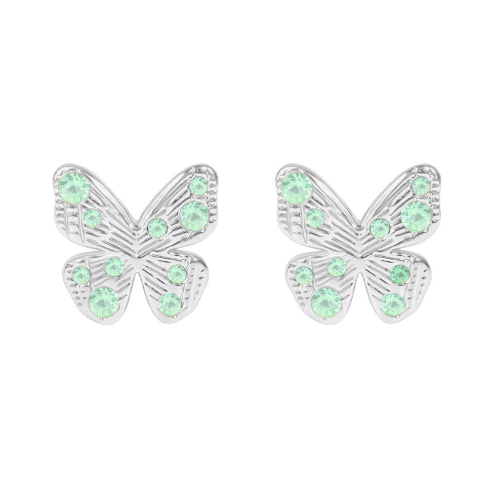 Kolczyki sztyfty Papillon posrebrzane