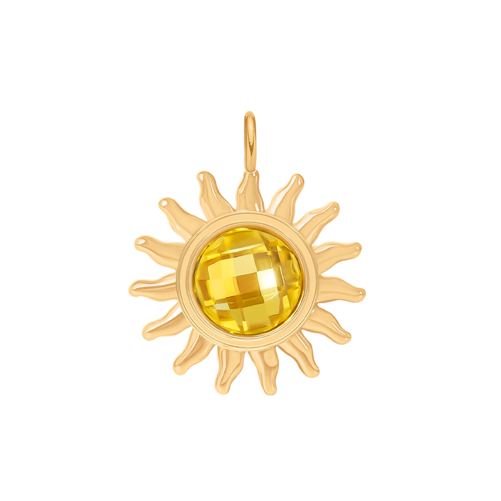 Zawieszka wisząca Soleil 1,2 cm, pozłacana