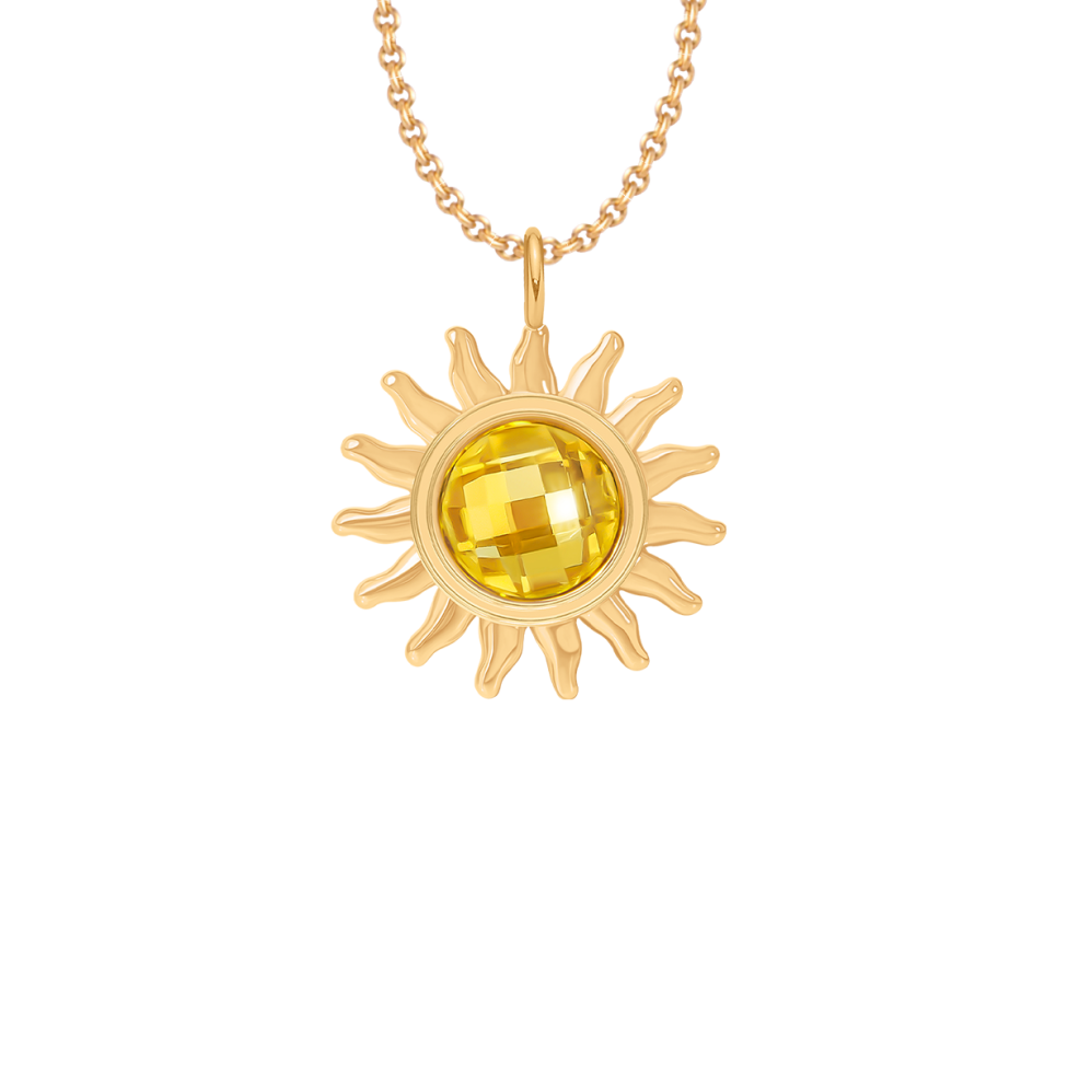 Naszyjnik z zawieszką Soleil 1,2 cm, pozłacany