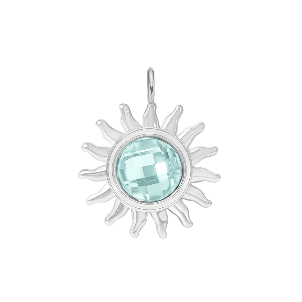 Zawieszka wisząca Soleil 1,2 cm, posrebrzana