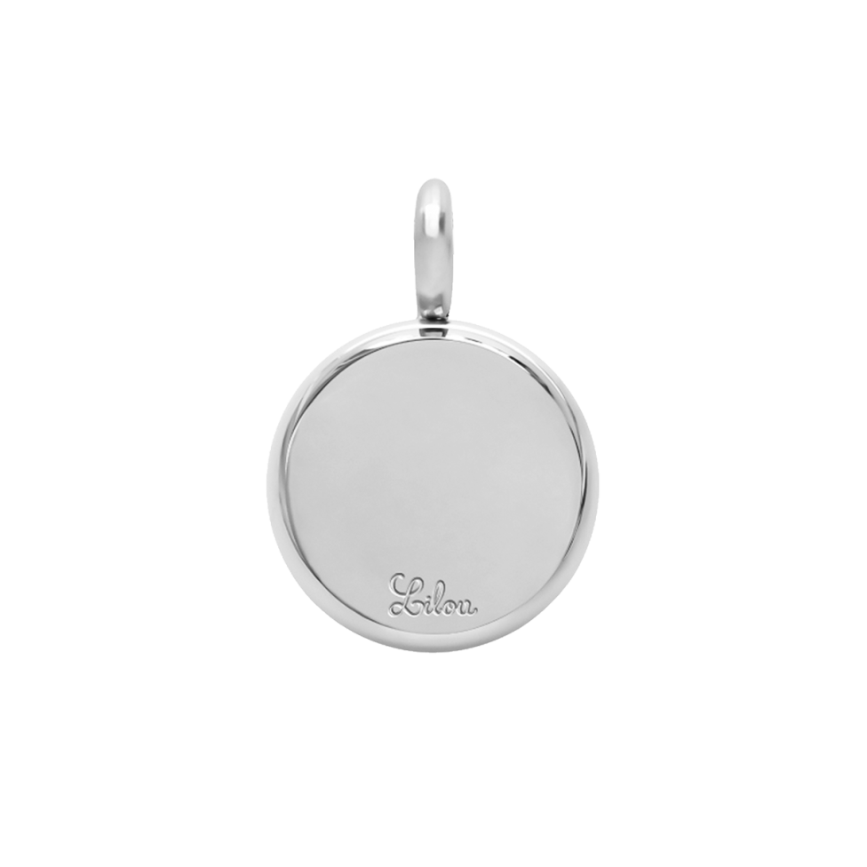 Zawieszka wisząca One Pendant 1 cm z czarnym kwarcem, posrebrzany