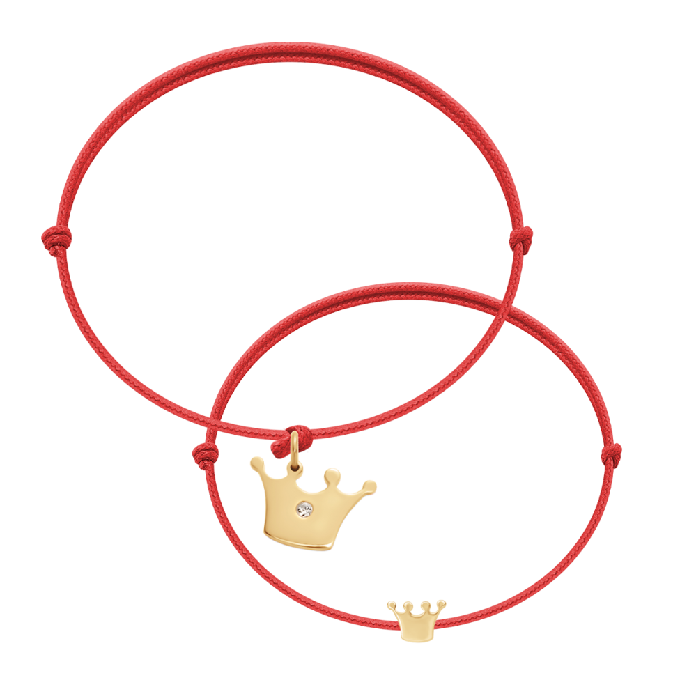 Komplet bransoletek mama & córka – korony na sznurku