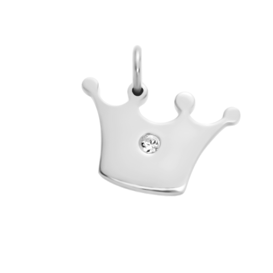 Zawieszka korona Princess 1,5 cm srebrna