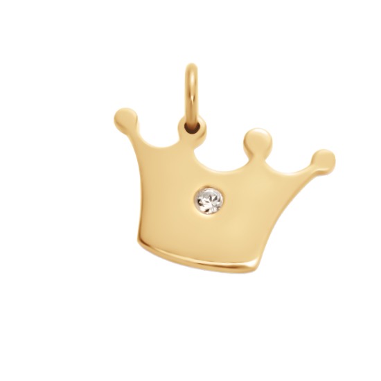 Zawieszka korona Princess 1,5 cm pozłacana