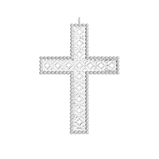 Krzyż Barok 4,5 cm posrebrzany