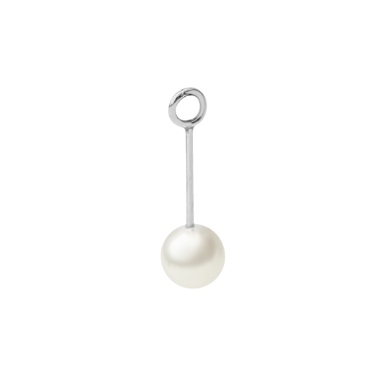 Zawieszka wisząca Pearl Lobe 2,6 cm, posrebrzana