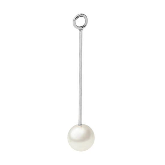 Zawieszka wisząca Pearl Lobe 5,7 cm, posrebrzana