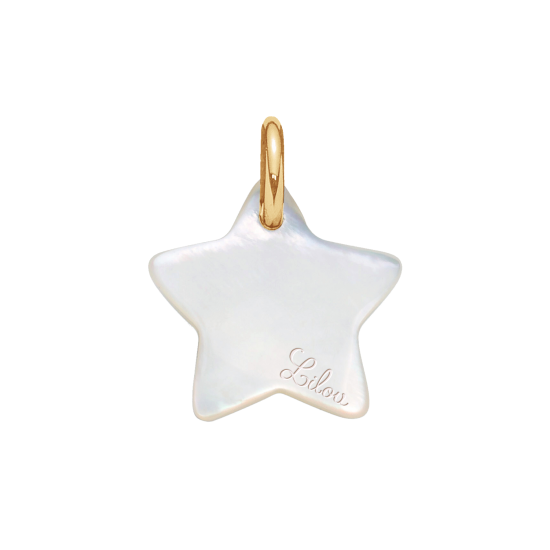 Zawieszka gwiazdka z masy perłowej pozłacana 1,5 cm
