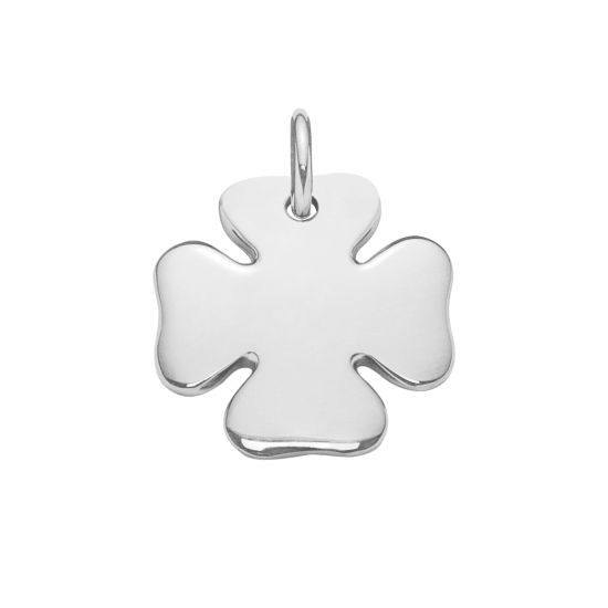 Zawieszka wisząca koniczyna 1,5 cm, posrebrzana