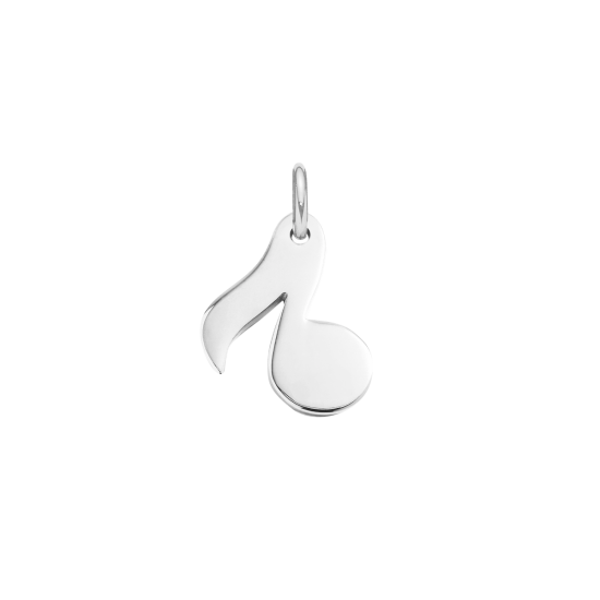 Zawieszka wisząca nutka 1 cm, posrebrzana