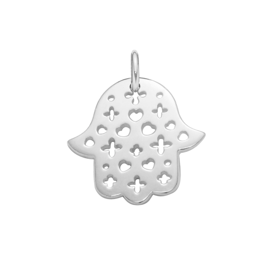 Ręka Fatimy ażurowa srebrna 2 cm