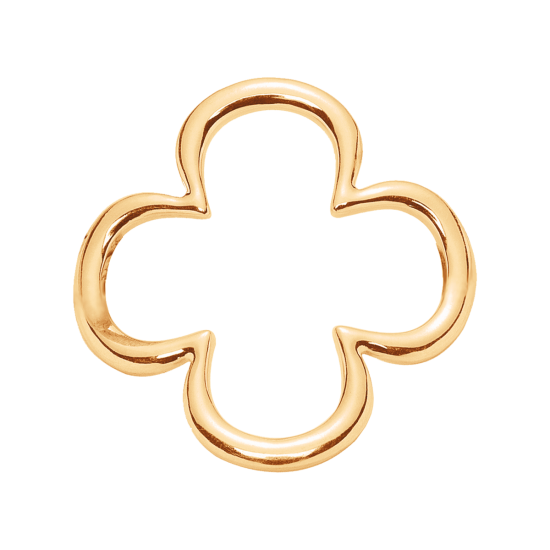 Koniczyna okrągła ażurowa pozłacana 4 cm