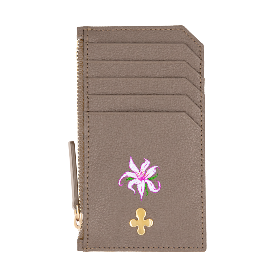 Card holder skórzany w kolorze mocca
