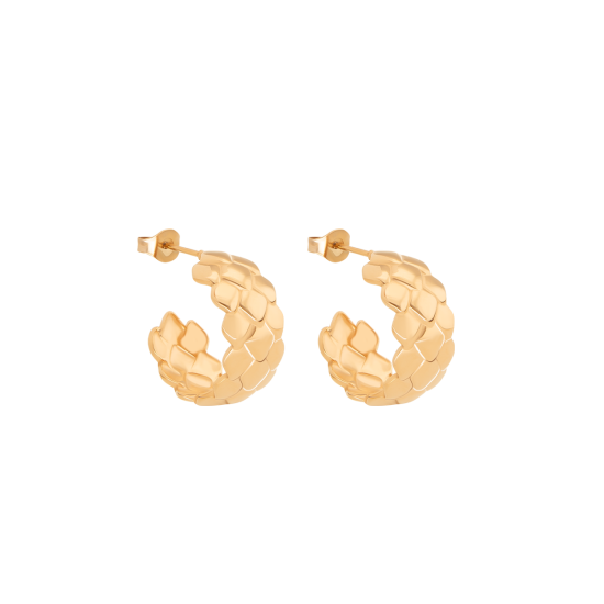 Kolczyki kółka Snake 1,6 cm, pozłacane
