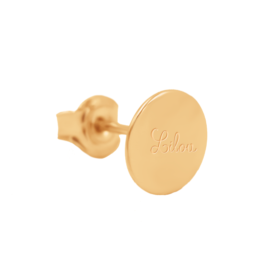 Kolczyki medaliki pozłacane z logo Lilou