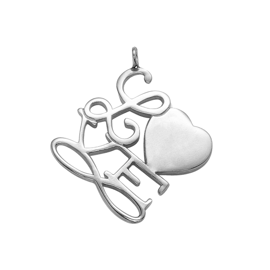 LOVE 2 cm srebrne