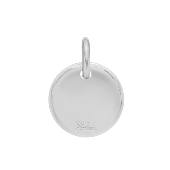 Medalik 1,5 cm różowa emalia posrebrzany