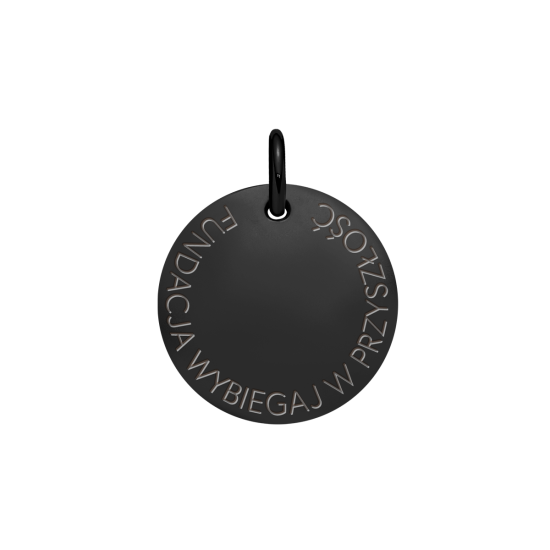 Medalik 1,5 cm, Fundacja wybiegaj w przyszłość, czarny szczotkowany