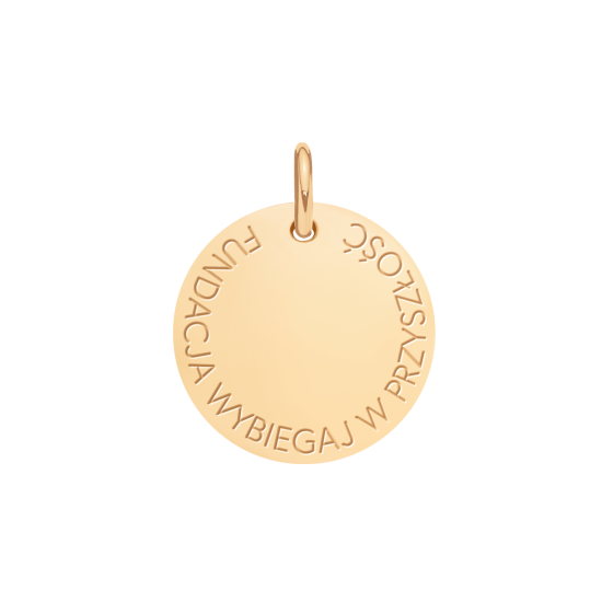 Medalik 1,5 cm, Fundacja wybiegaj w przyszłość, pozłacany