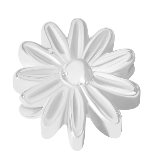Zawieszka płaska Flowers Etincelle 0,7 cm, posrebrzana