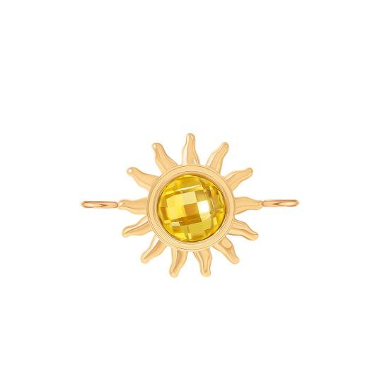 Zawieszka płaska Soleil 1,8 cm, pozłacana