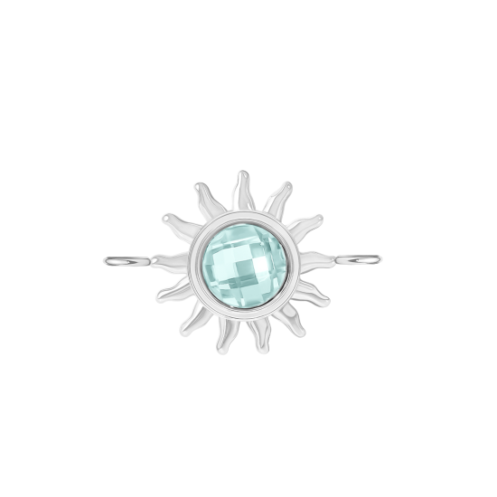 Zawieszka płaska Soleil 1,8 cm, posrebrzana