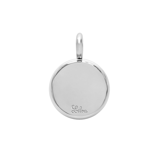 Zawieszka wisząca One Pendant 1 cm z czarnym kwarcem, posrebrzany