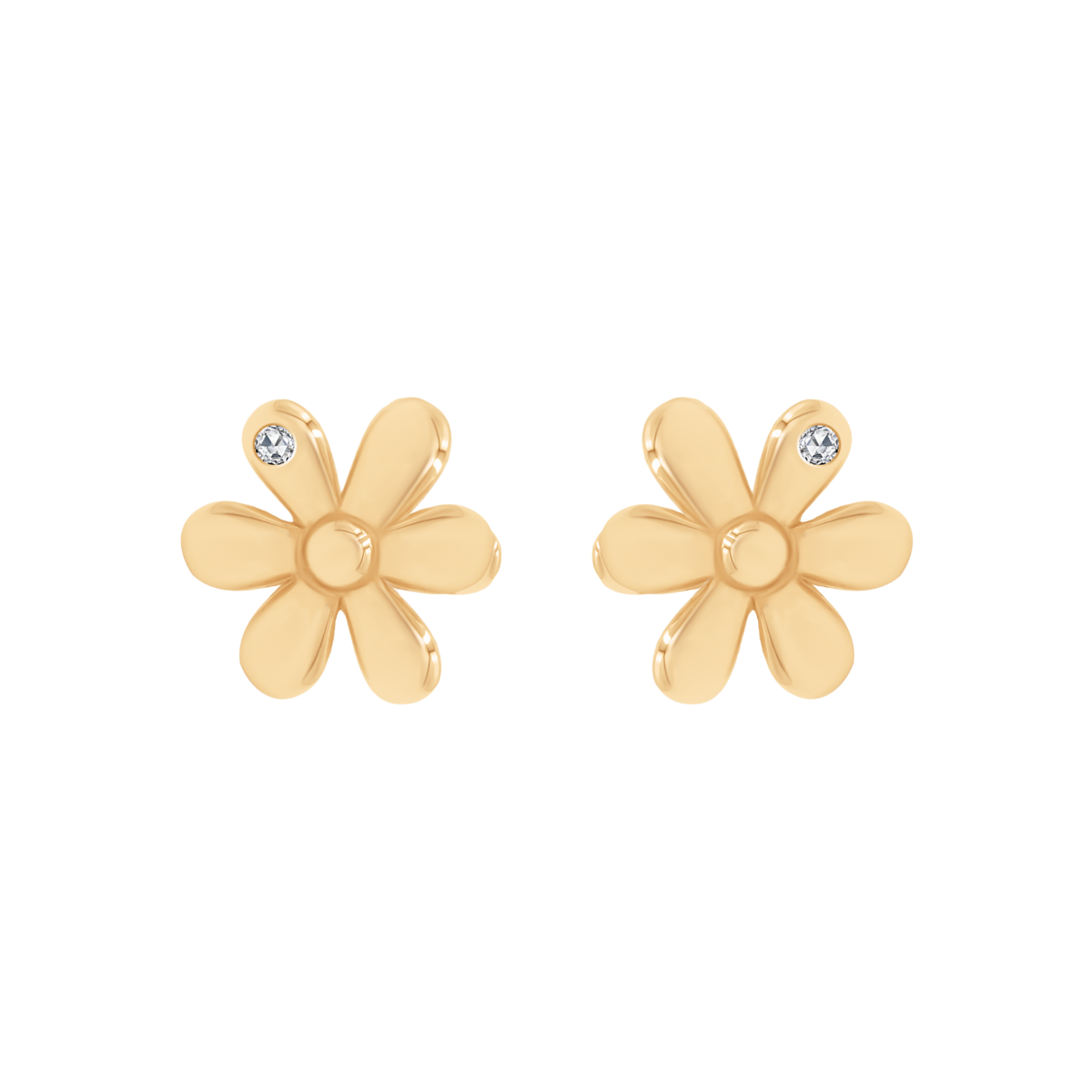 Kolczyki Flowers na sztyfcie ze złota próby 585 z diamentami