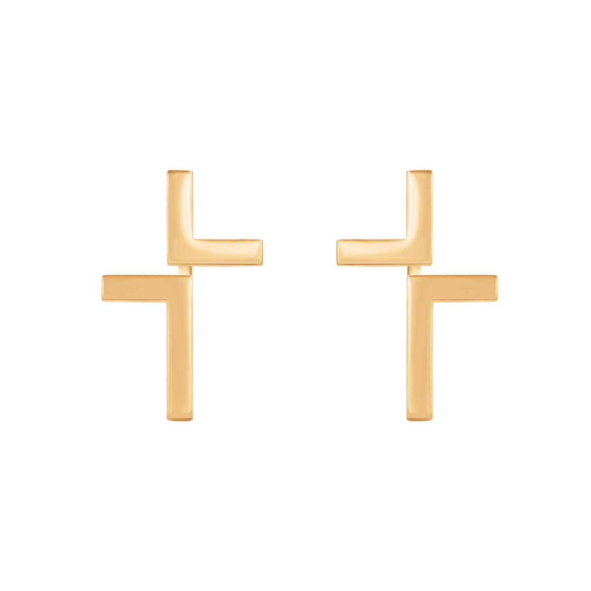 Kolczyki Cross pozłacane