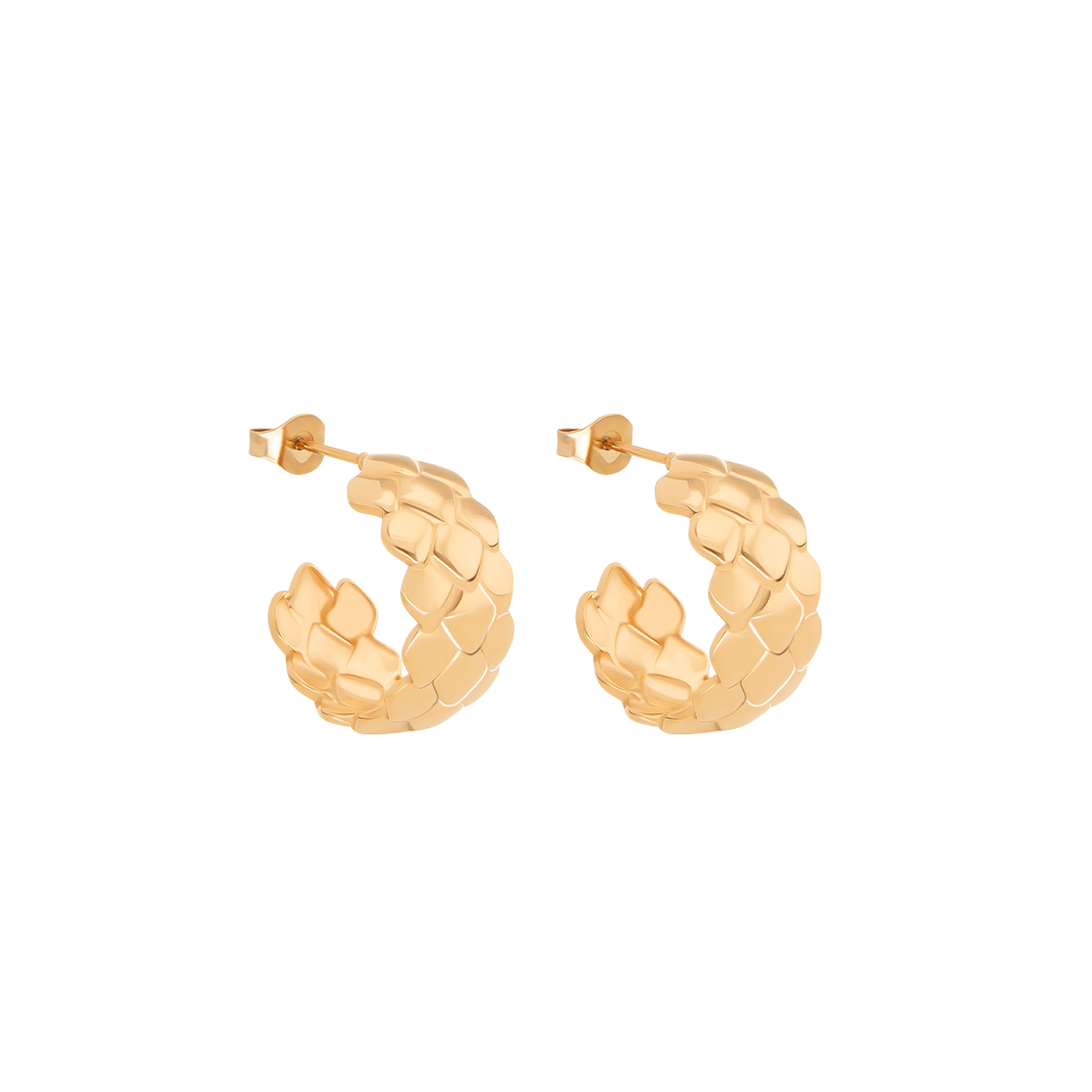 Kolczyki kółka Snake 1,6 cm, pozłacane
