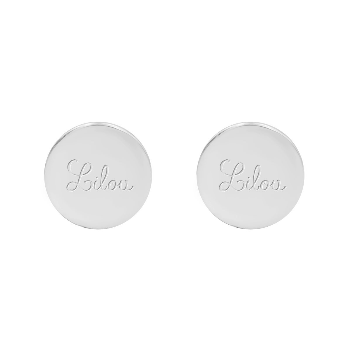 Kolczyki medaliki srebrne z logo Lilou