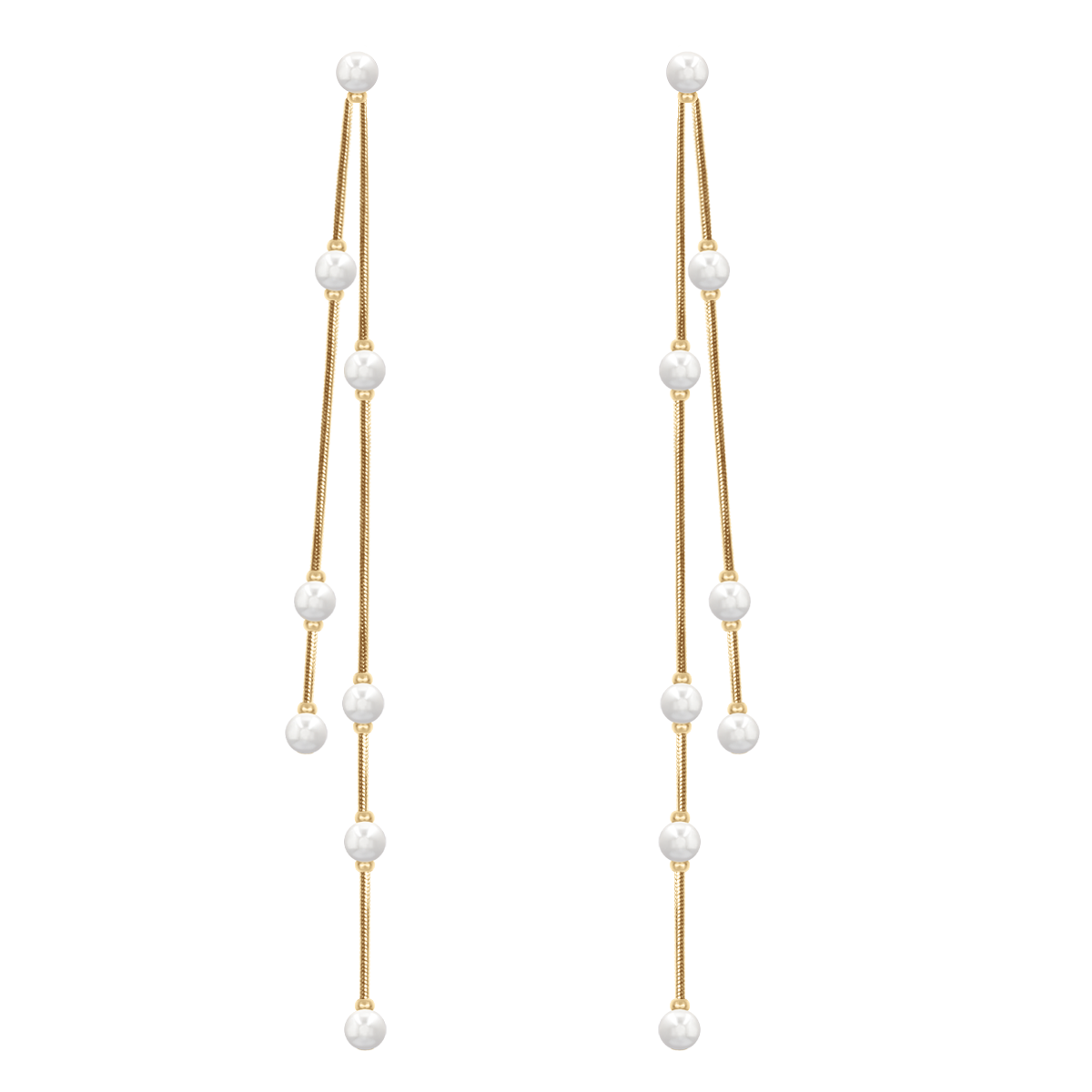 Kolczyki wiszące Pearls II pozłacane 