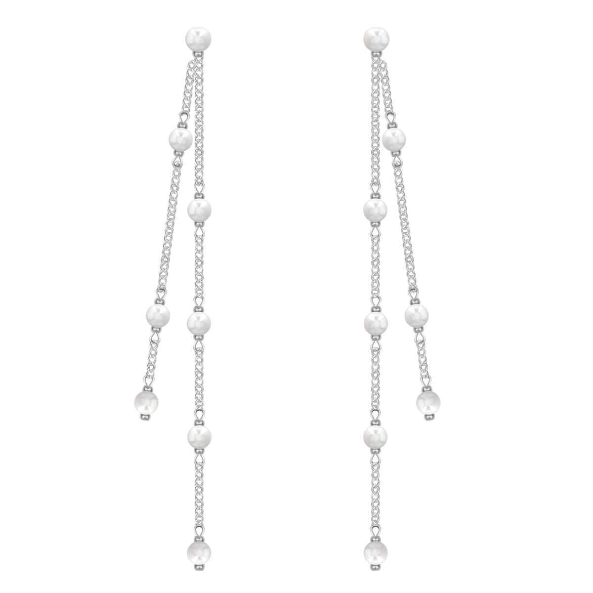 Kolczyki wiszące Pearls II posrebrzane