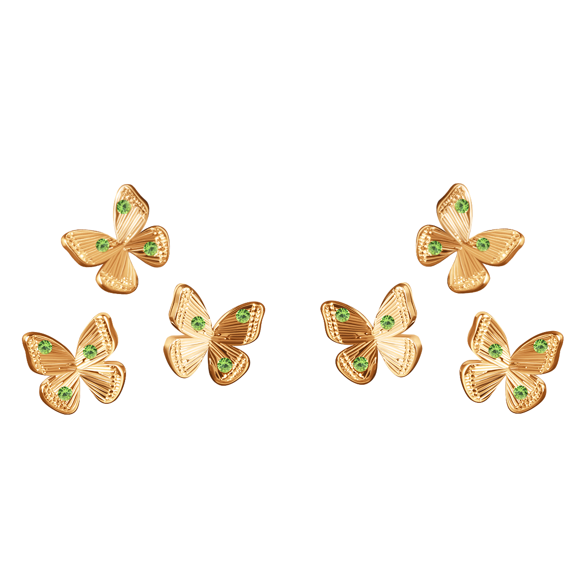 Kolczyki multi Papillon pozłacane