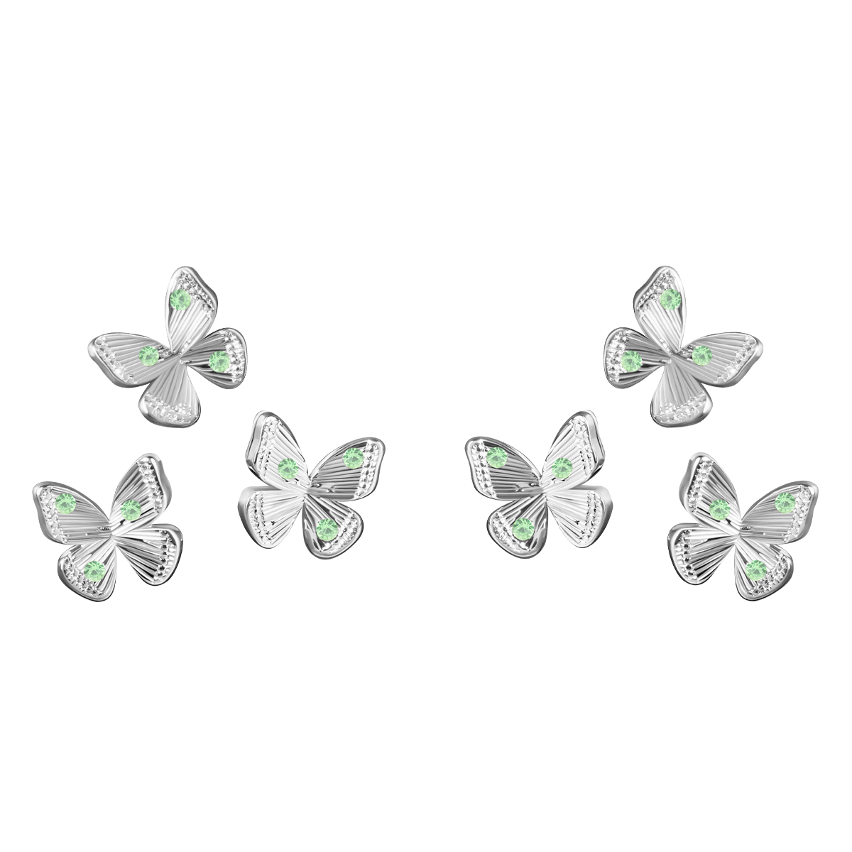 Kolczyki multi Papillon posrebrzane