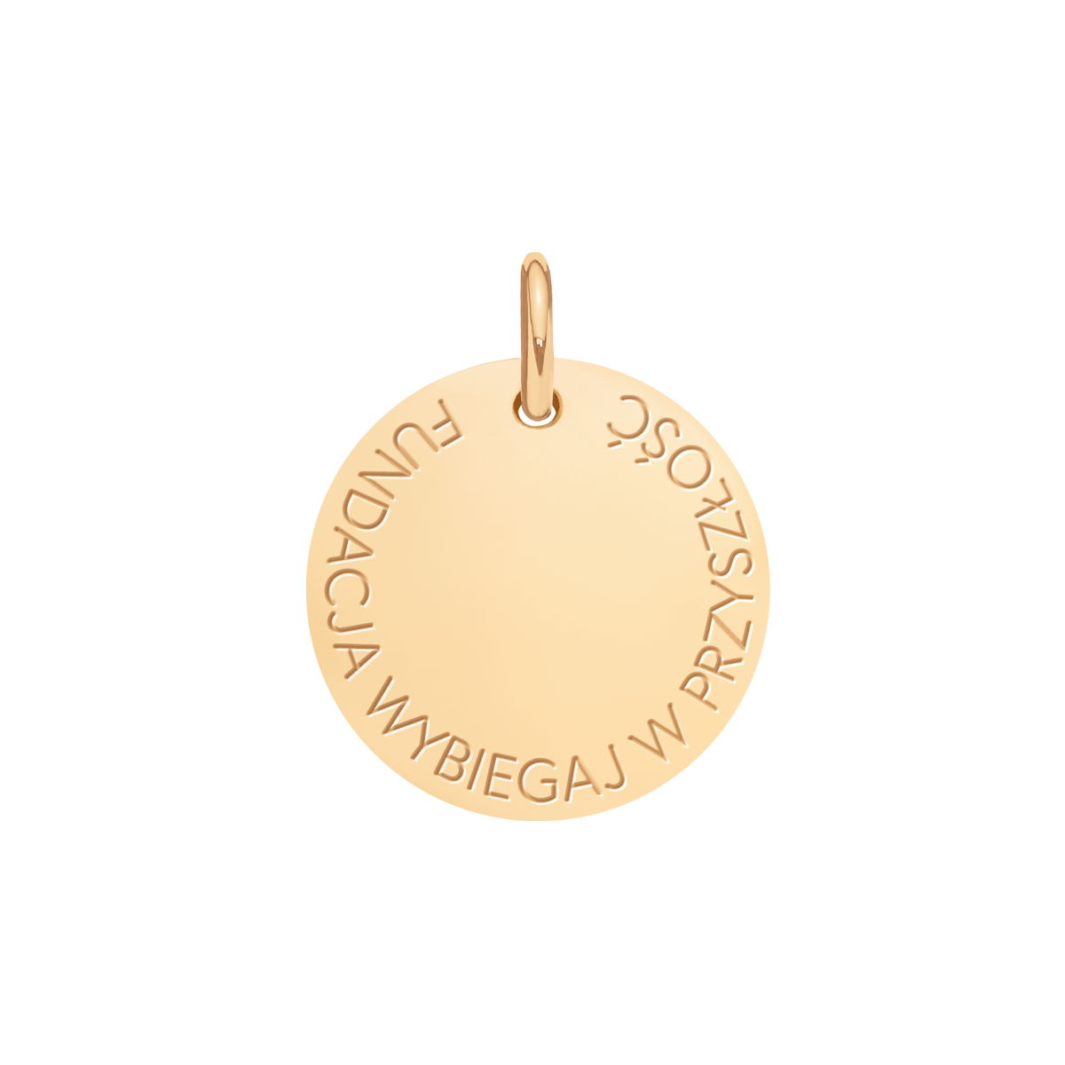 Medalik 1,5 cm, Fundacja wybiegaj w przyszłość, pozłacany