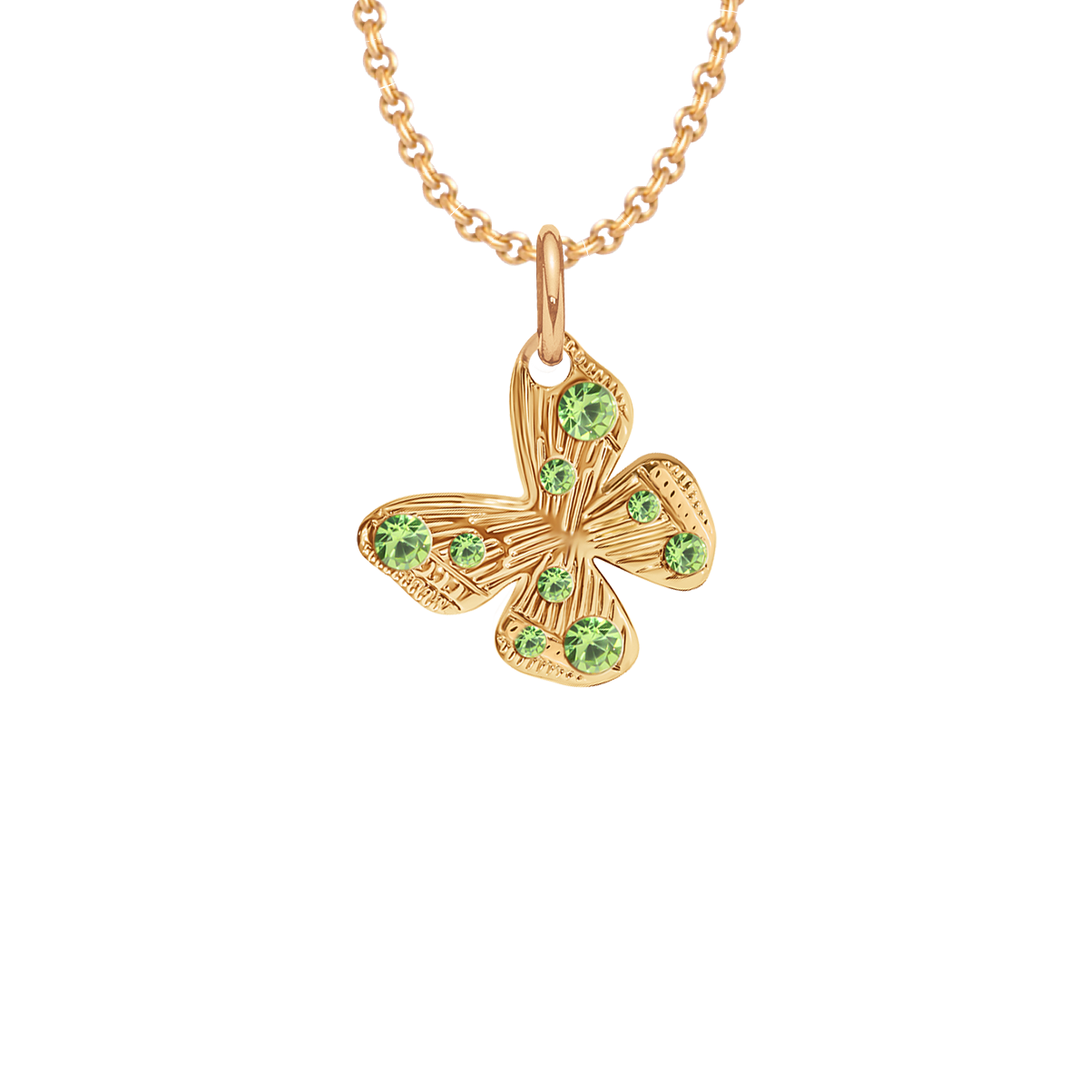 Naszyjnik z zawieszką Papillon 1 cm na cienkim klasycznym łańcuszku, pozłacany