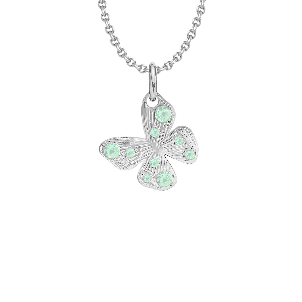 Naszyjnik z zawieszką Papillon 1 cm na cienkim klasycznym łańcuszku posrebrzany