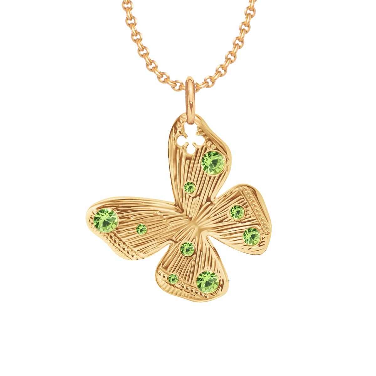 Naszyjnik z zawieszką Papillon 2 cm na cienkim klasycznym łańcuszku pozłacany