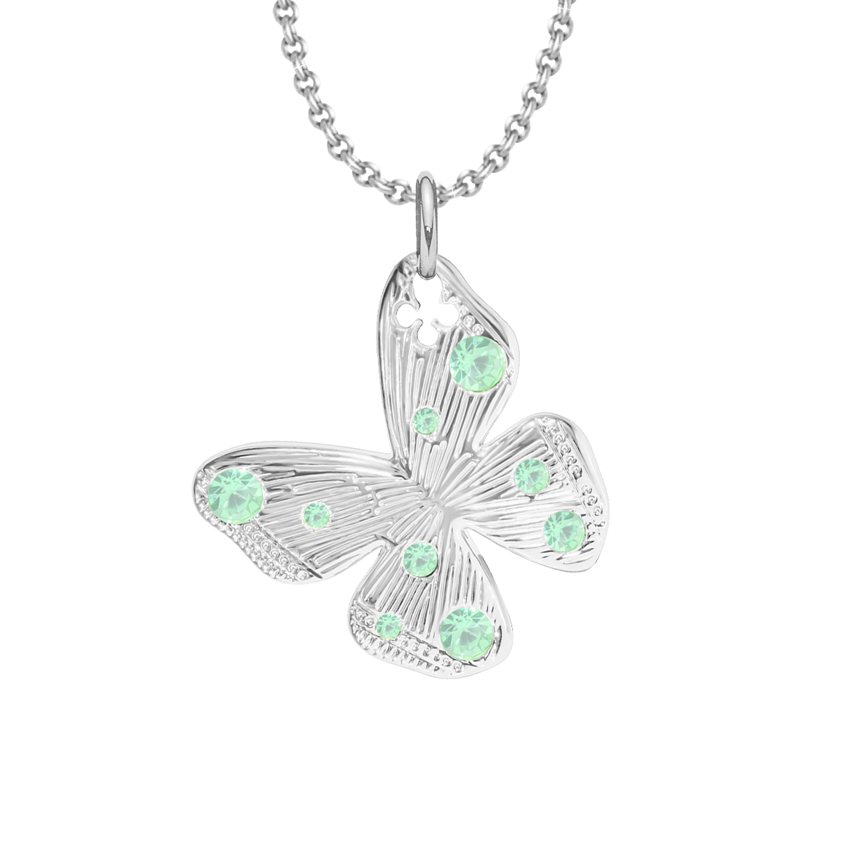 Naszyjnik z zawieszką Papillon 2 cm na cienkim klasycznym łańcuszku posrebrzany