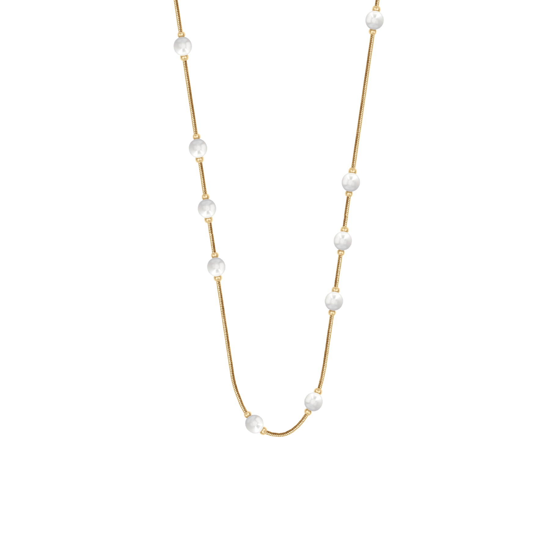Naszyjnik Pearls pozłacany 60+5 cm