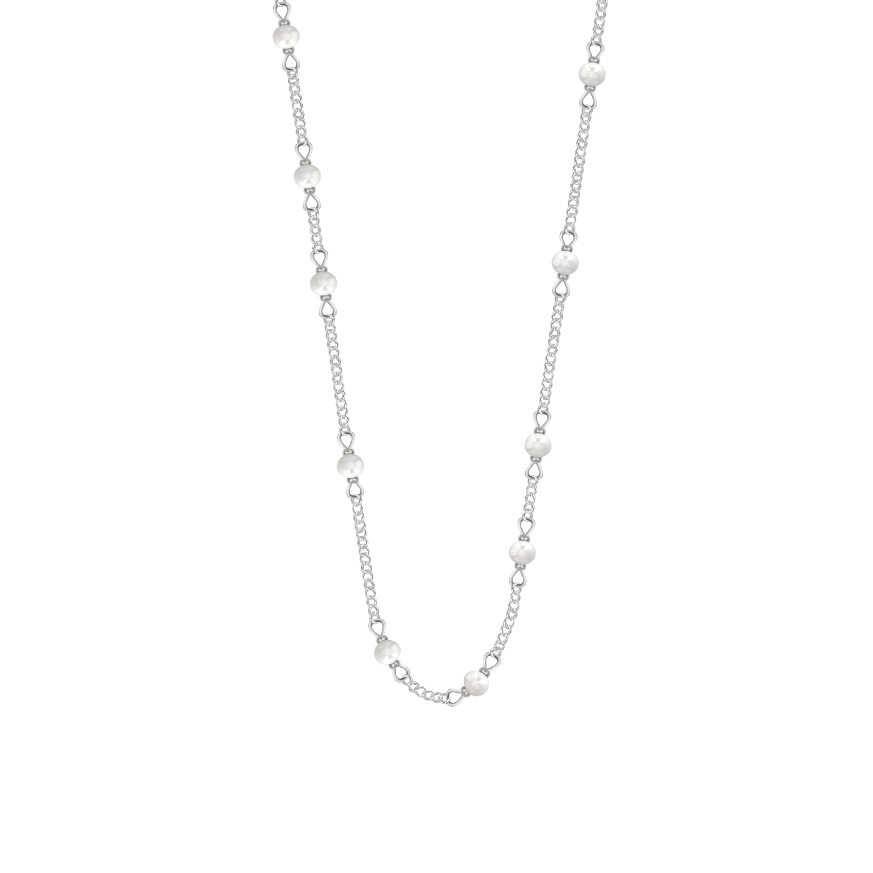 Naszyjnik Pearls posrebrzany 60+5 cm
