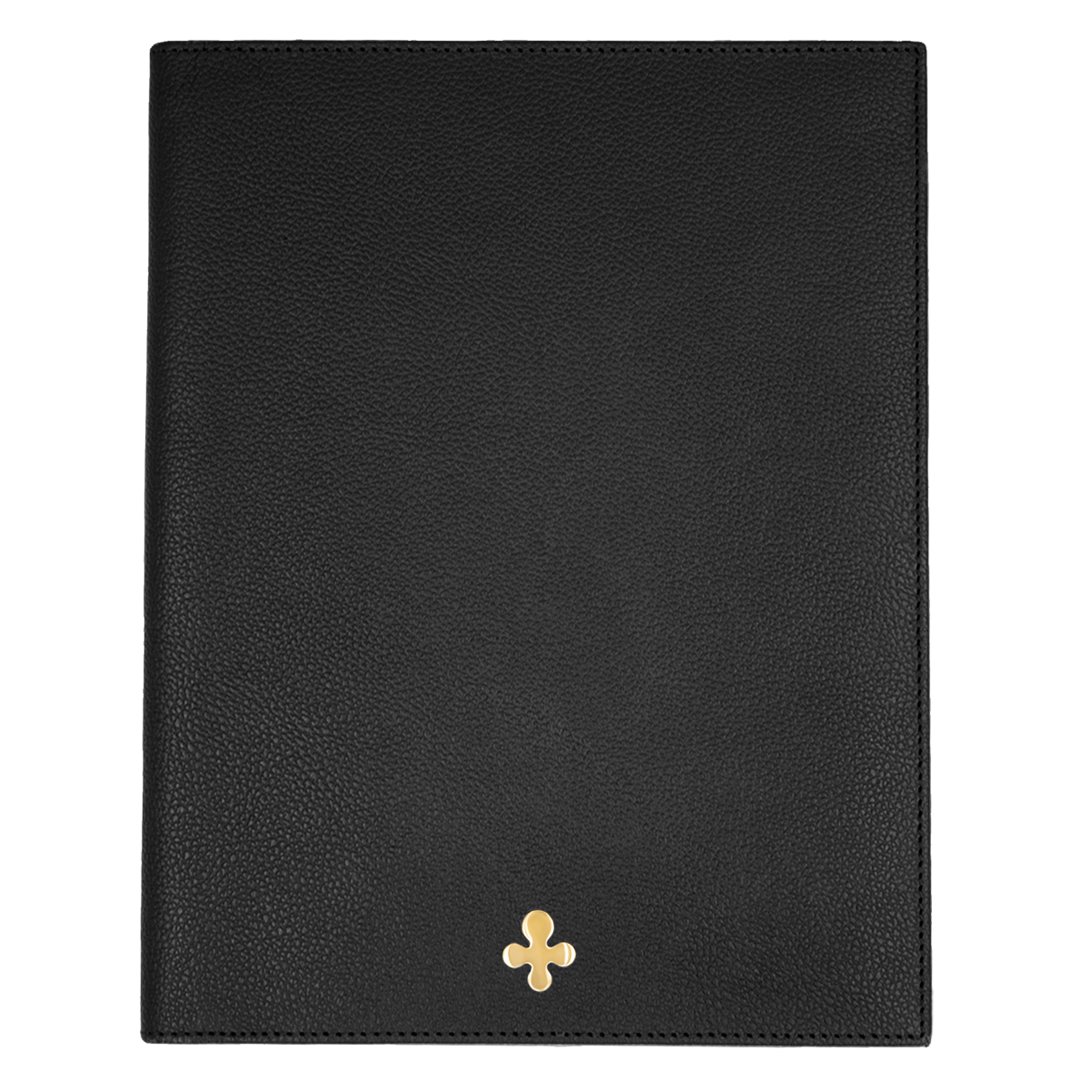 Notes skórzany w kolorze czarnym pozłacany
