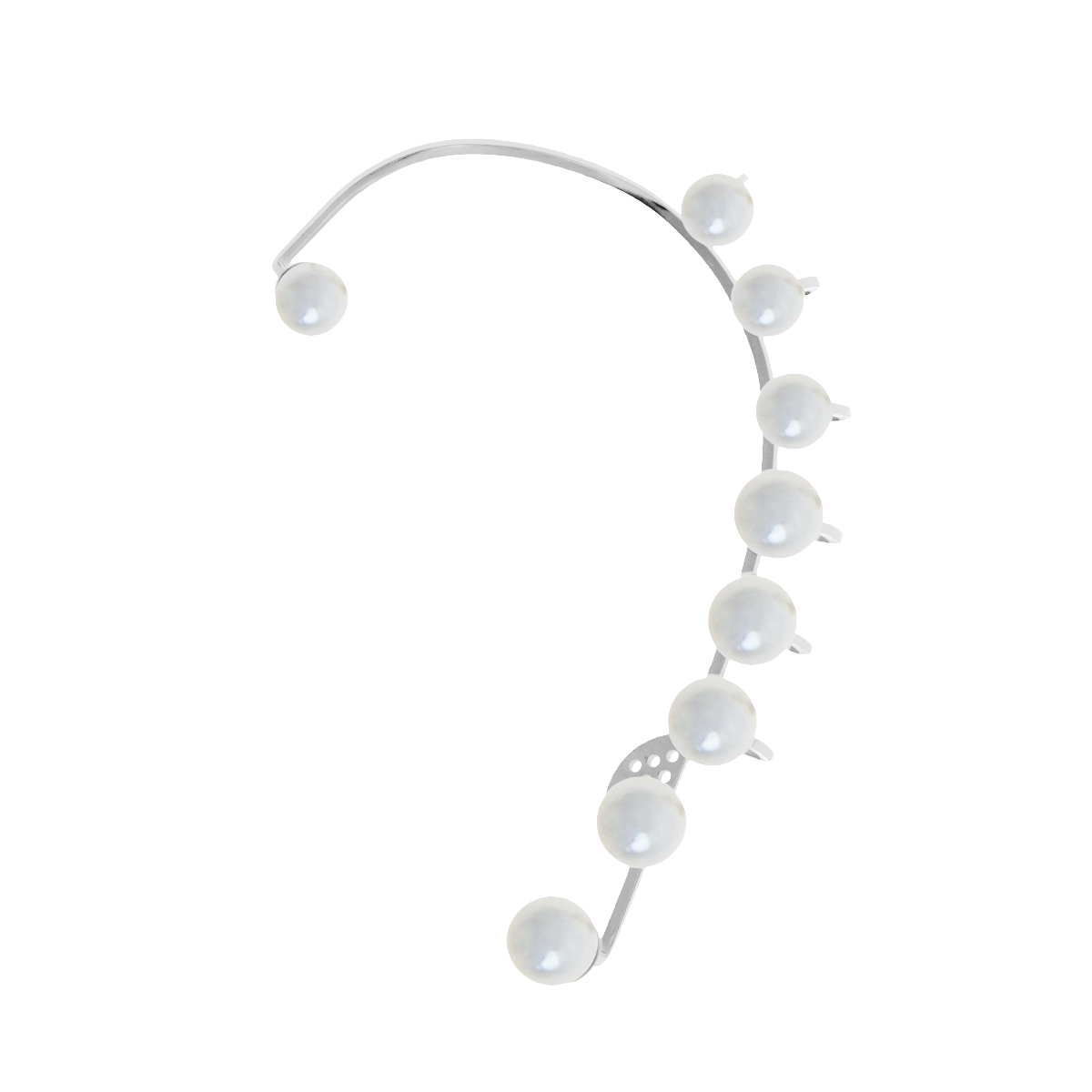 Pearls - nausznica lewa posrebrzana