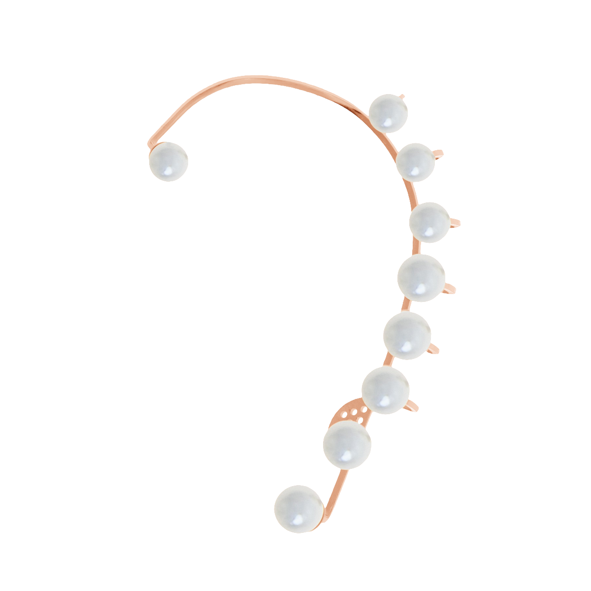 Pearls - nausznica lewa różowe pozłocenie