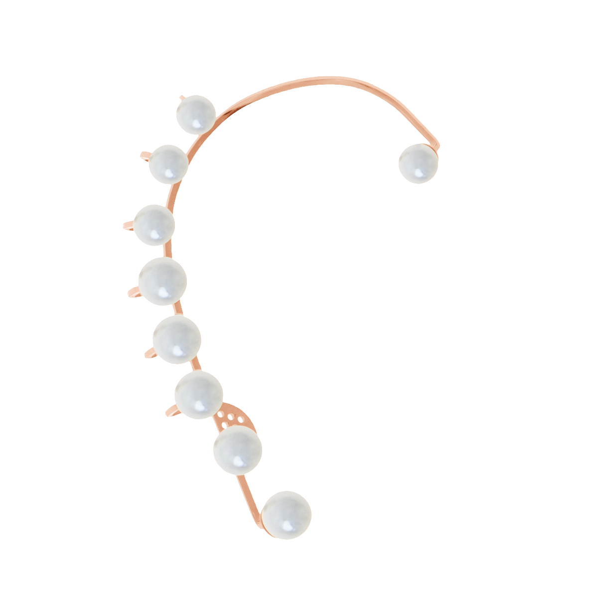 Pearls - nausznica prawa różowe pozłocenie