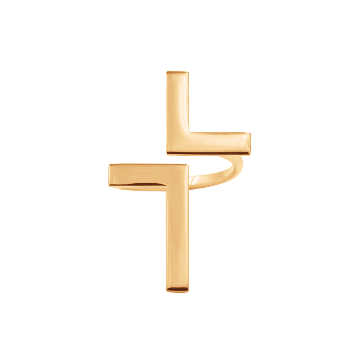 Pierścionek Cross pozłacany